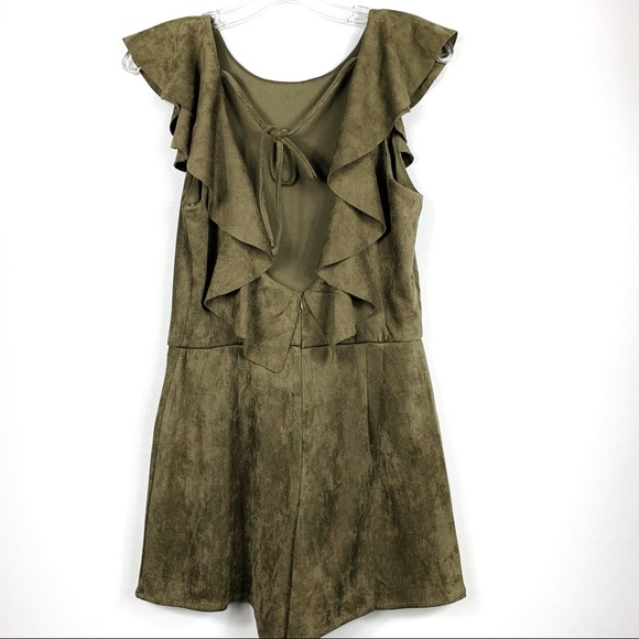 The Impeccable pig suede green romper - Picture 2 of 5